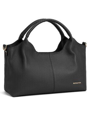 Women's Black Genuine Leather Purses Designer Crossbody Bag Top Handle Satchel